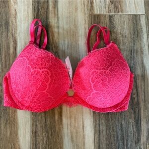 Elegant Lace Push-Up Bra - Pink